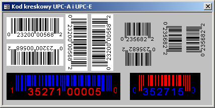 Rny wygld kodu kreskowego UPC